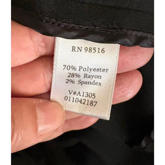 Coldwater Creek Black Swing Top L Large Button Front Blouse Cape Style - Picture 7 of 7